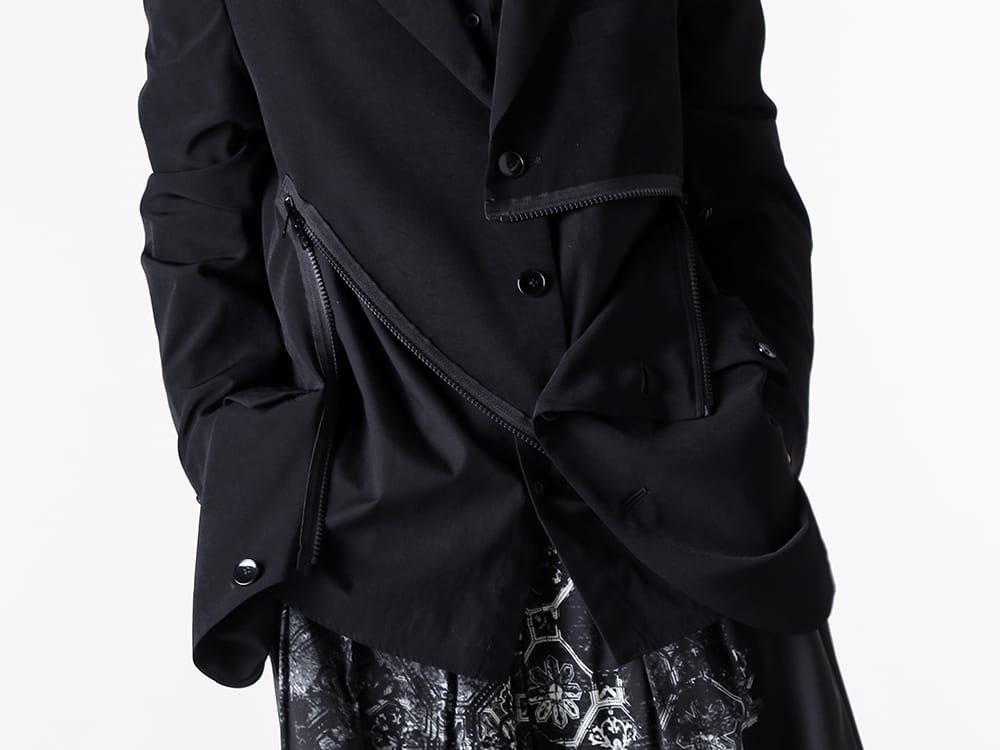Ground Y - 2025SS styling - Front W Zip Jacket （Black） - Jacket with zipper at front - GP-J11-500 - Front W Zip Jacket 1-005