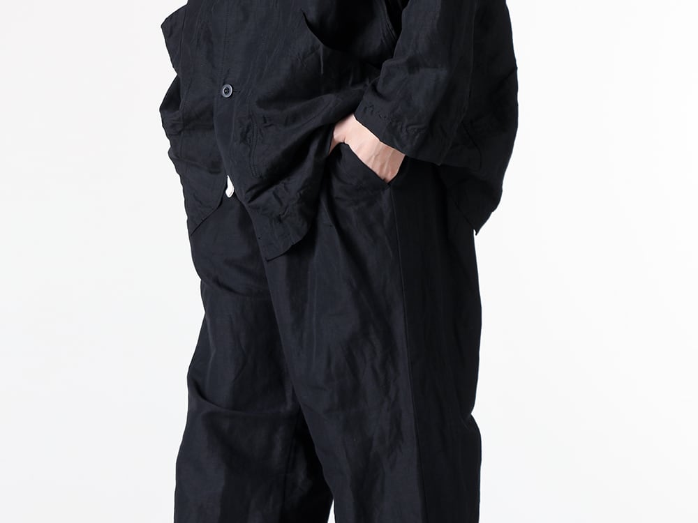KLASICA - 25SS - Structured Silhouette and Aging Beauty: Premium Fabric Paired with Back-Zip Boots - 25S-TRS-D35 - Bias Tuck Strings Trousers 3-004