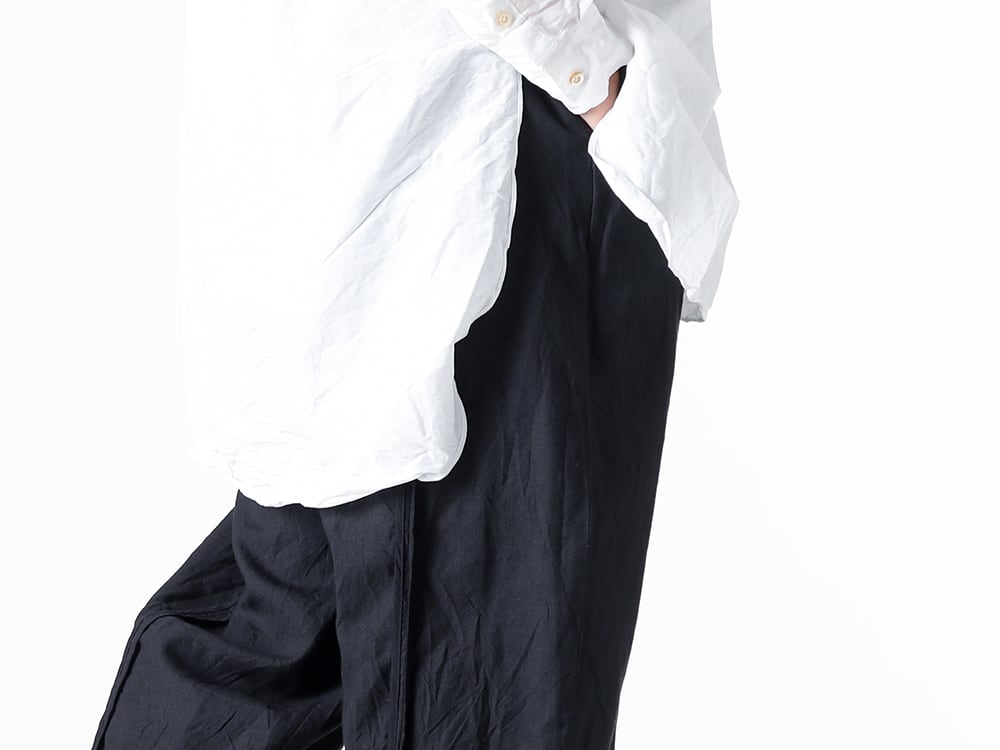 KLASICA - 25SS - Effortlessly Refined: Tapered Artisan Trousers and GUIDI Back-Zip Boots - 25S-TRS-B16 - Back Seem Tapered Trousers 3-004