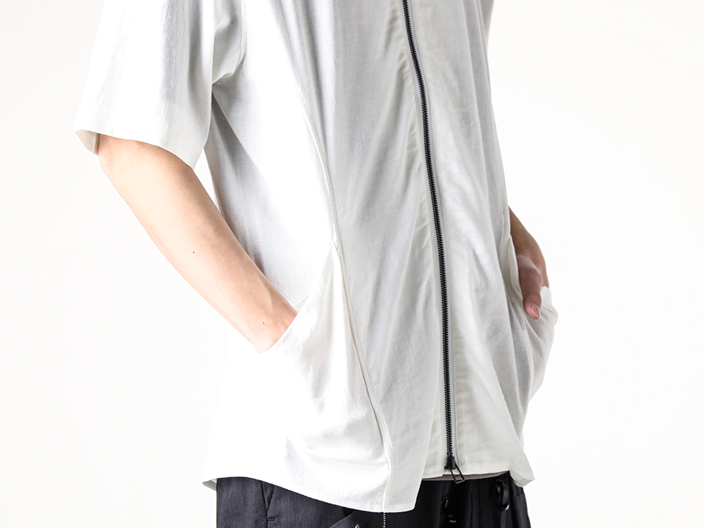 RIPVANWINKLE - 25SS - Riders H/S Shirt with Twin Zipper Design - Riders H/S Shirt (RW-725 euro white) - Tornado-T (RW-738 shark) 2-004