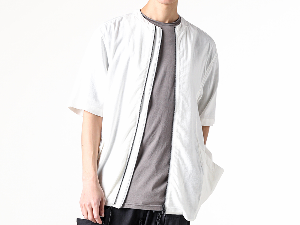 RIPVANWINKLE - 25SS - Riders H/S Shirt with Twin Zipper Design - Riders H/S Shirt (RW-725 euro white) - Tornado-T (RW-738 shark) 2-005