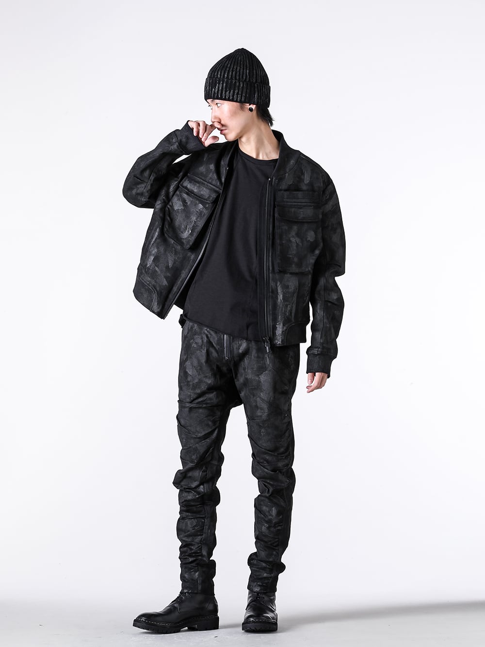 JUSTIN GALL - 25SS - Detailed Introduction and Styling of 5 Bottom Styles, Basic Specifications - JGALL_RAWTSS25-08 - RECOIL TROUSER (Black) 1-013