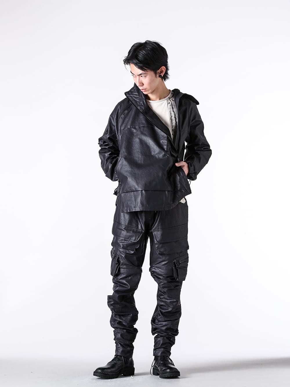 JUSTIN GALL - 25SS - Detailed Introduction and Styling of 5 Bottom Styles, Basic Specifications - JGALL_RAWTSS25-71 - TRANSFORM RECOIL TROUSER (Black) 1-021