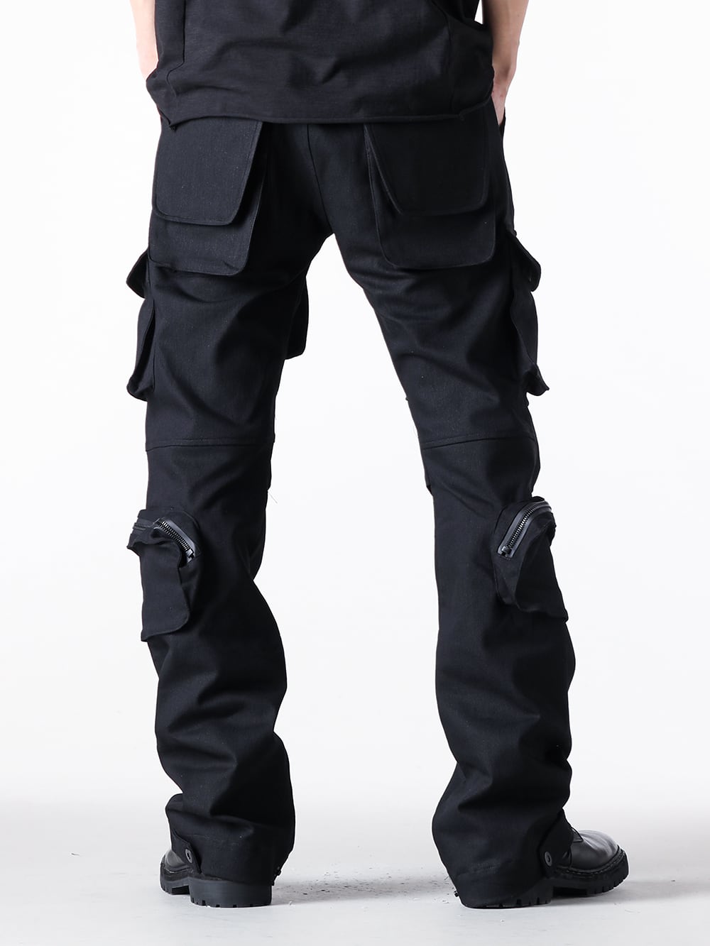 JUSTIN GALL - 25SS - Detailed Introduction and Styling of 5 Bottom Styles, Basic Specifications - JGALL_RAWTSS25-32 - STACKED CARGO SHIRT (Black) 1-024