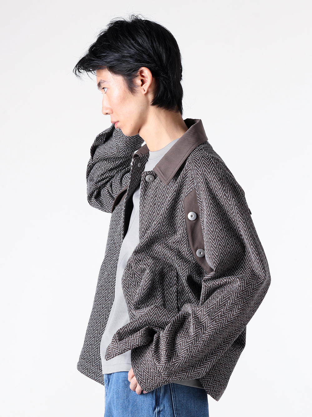 Side Silhouette of Wearing the Bove Jacket