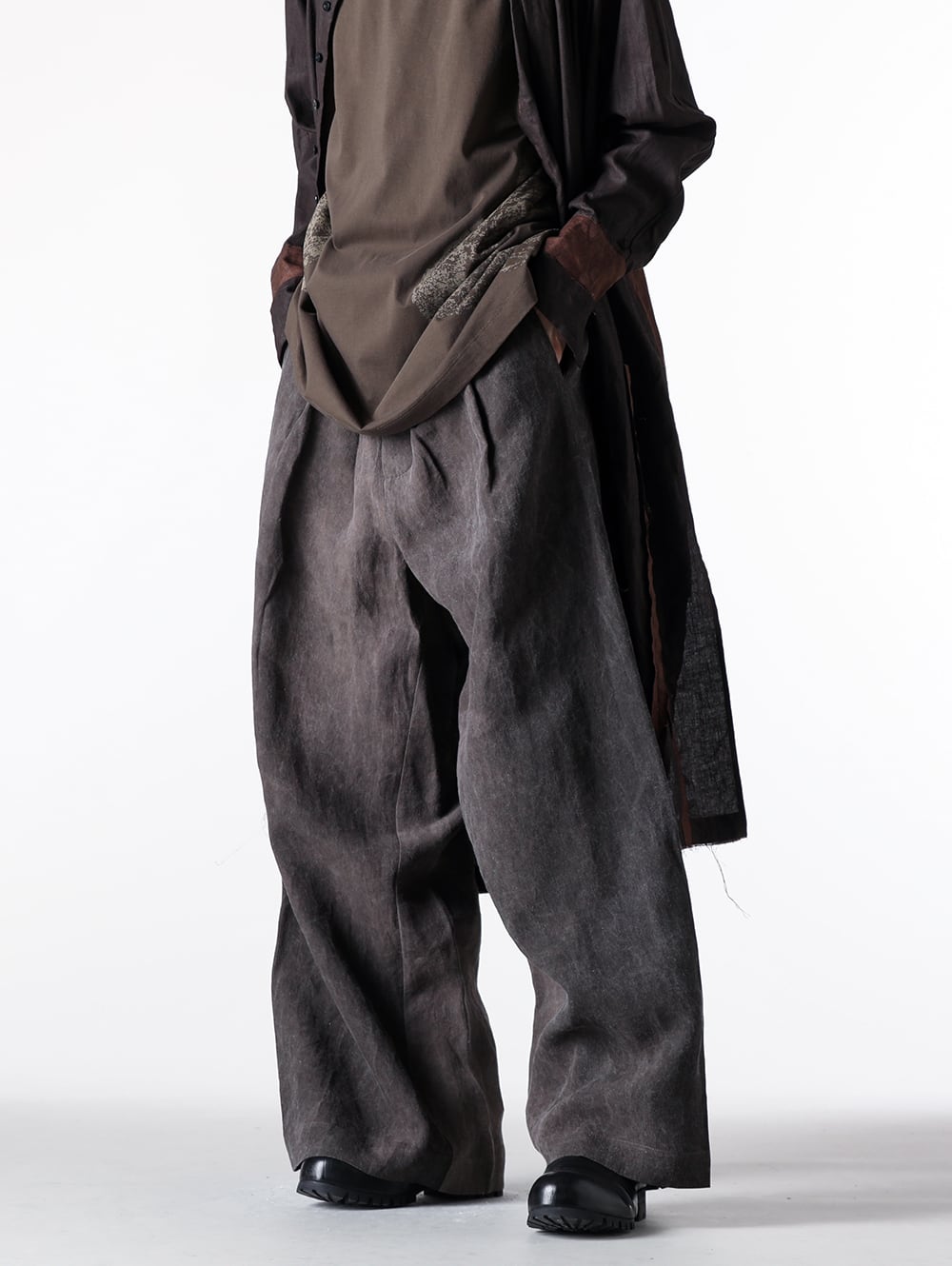 KLASICA - 25SS - UMA WANG's Dark Grey Pants - S5/M/UM3511-uw890 - POLKY PANTS-Dark Grey 1-00