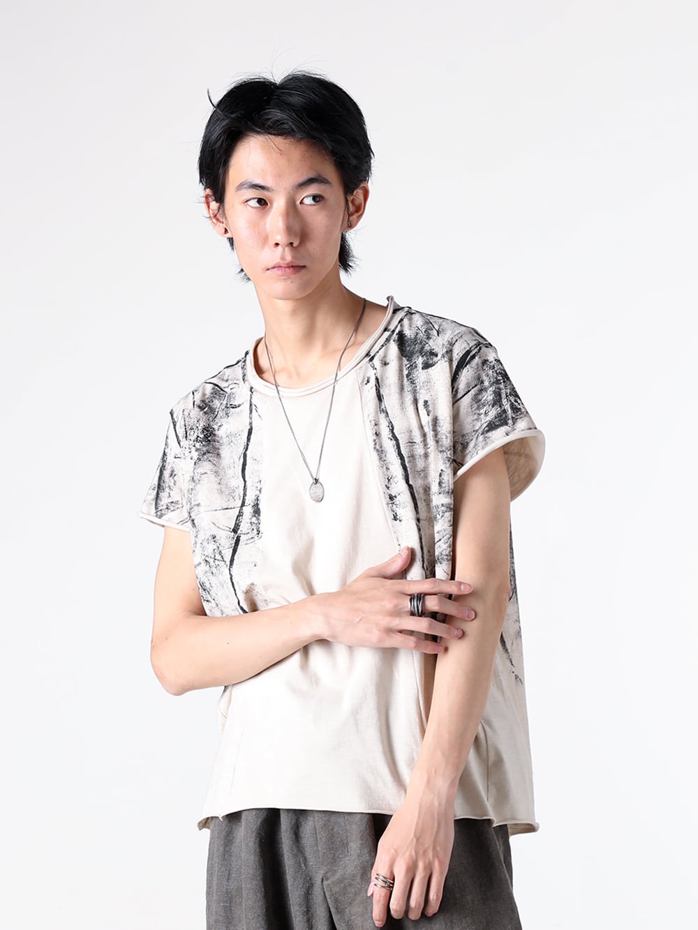 JUSTIN GALL 25SS - GEO BASE COATED TEE 正面イメージ