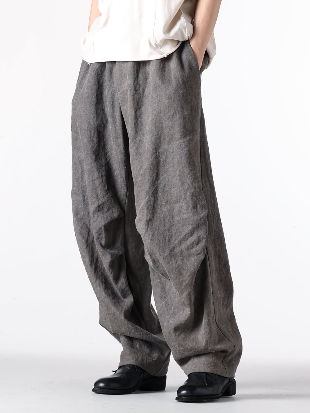 DEVOA - Baggy Pants Stretch Linen 正面イメージ