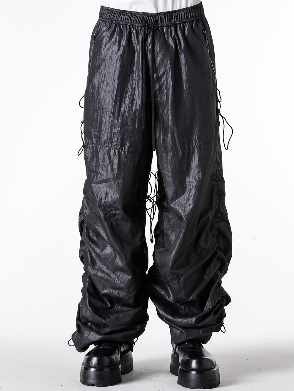 JULIUS - 25PF Styling - TROUSERS - 907PAM1 CUPRO TAFFETA TROUSERS 2-0013