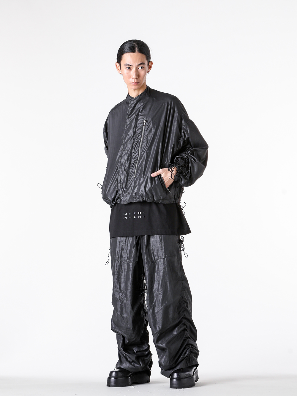 JULIUS - 25PF Styling - TROUSERS - 907PAM1 CUPRO TAFFETA TROUSERS 2-0014