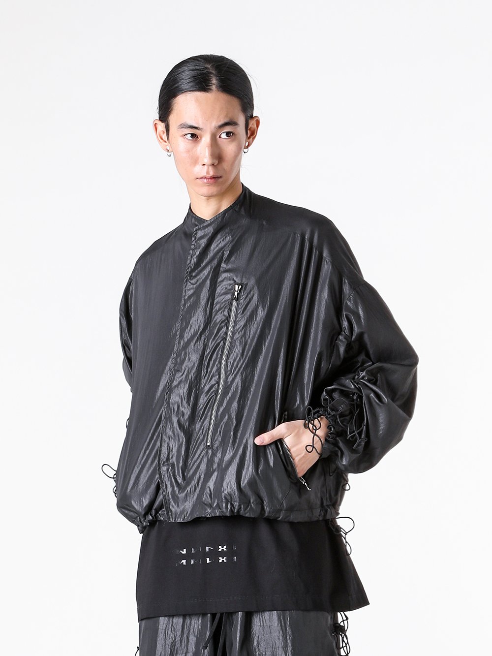 JULIUS - 25PF Styling - BLOUSON - 907BLM2 COATED RAYON/NYLON TAFFETA BLOUSONl 2-004