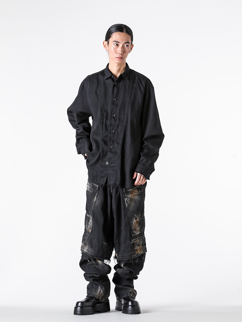 JULIUS - 25PF Styling - SHIRT - 907SHM2 6oz DENIM SHIRT 2-009