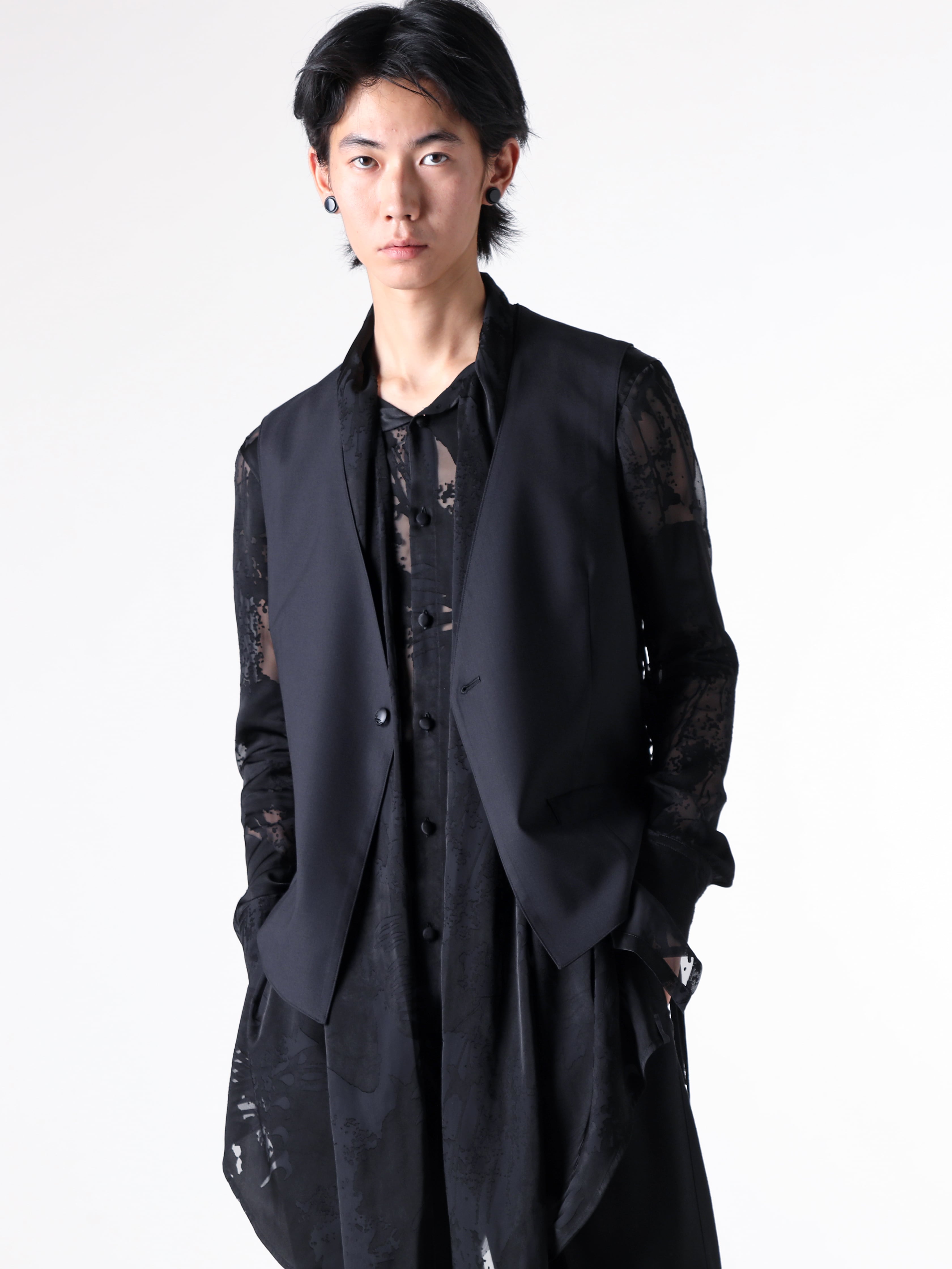 kiryuyrik - 25SS  - Vest - Lace Up Vest （Black） - KT-HV14-102 2-004