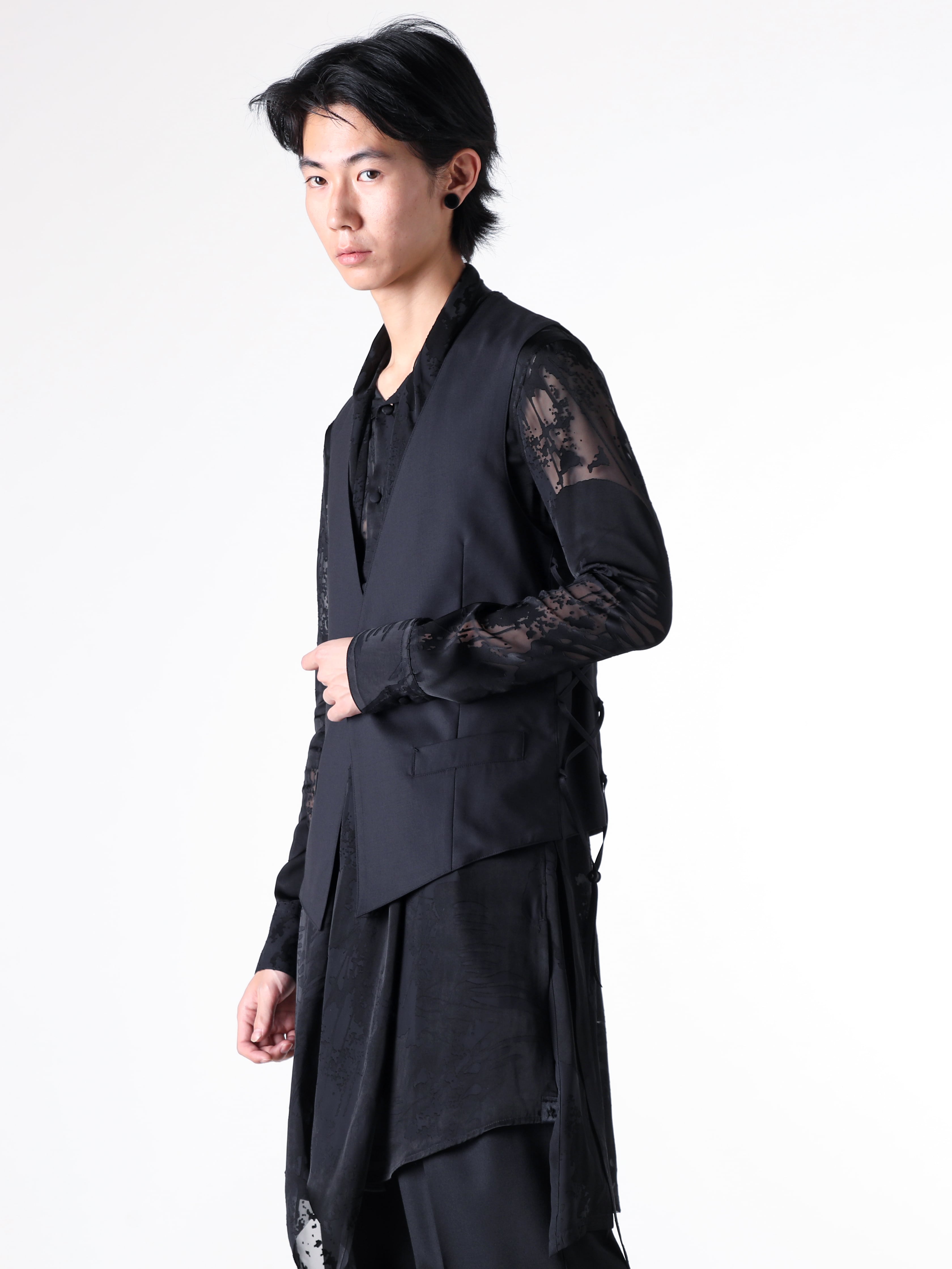kiryuyrik - 25SS  - Vest - Lace Up Vest （Black） - KT-HV14-102 2-005