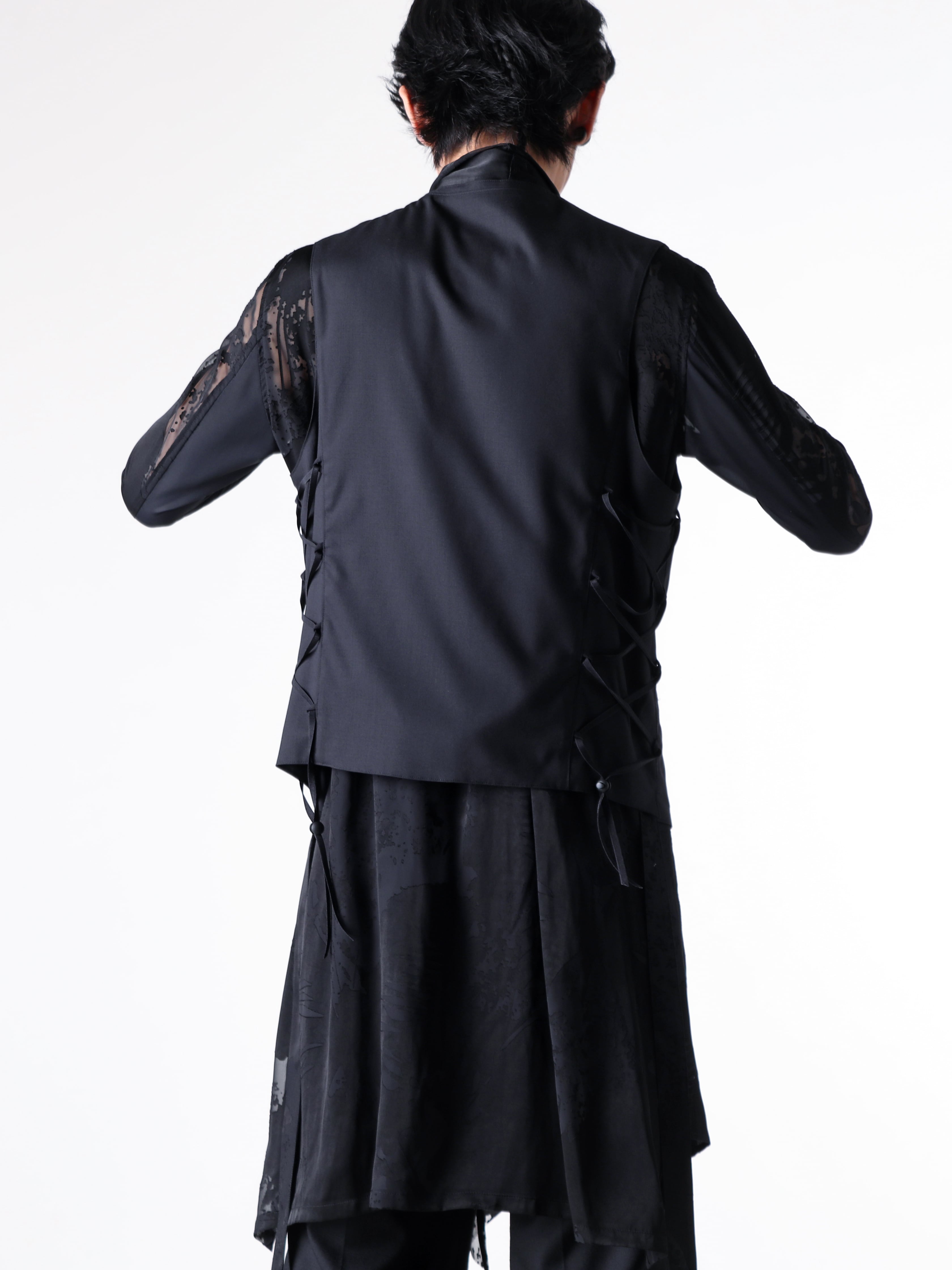 kiryuyrik - 25SS  - Vest - Lace Up Vest （Black） - KT-HV14-102 2-006