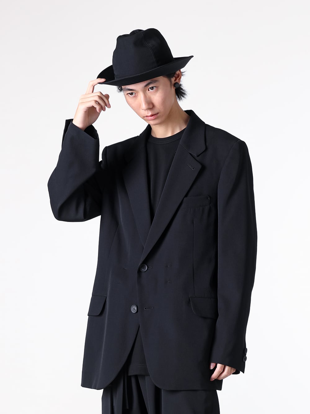 Yohji Yamamoto POUR HOMME - 25-26AW Styling - Top - hm-j03-100 - Wool gabardine belted jacket （Black） 1-001