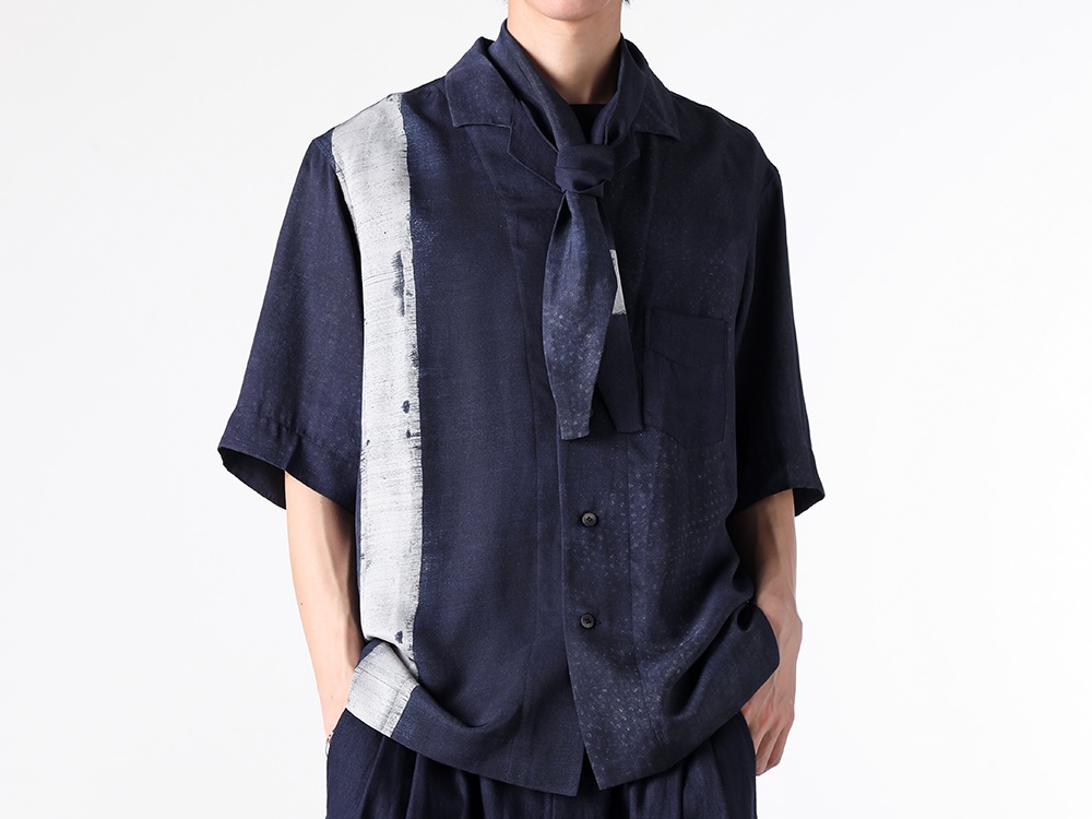 ZIGGY CHEN- 25PF - Tops - 0M2520702 - Digital Print Short Sleeve Shirt （24 Dark Blue） 1-004