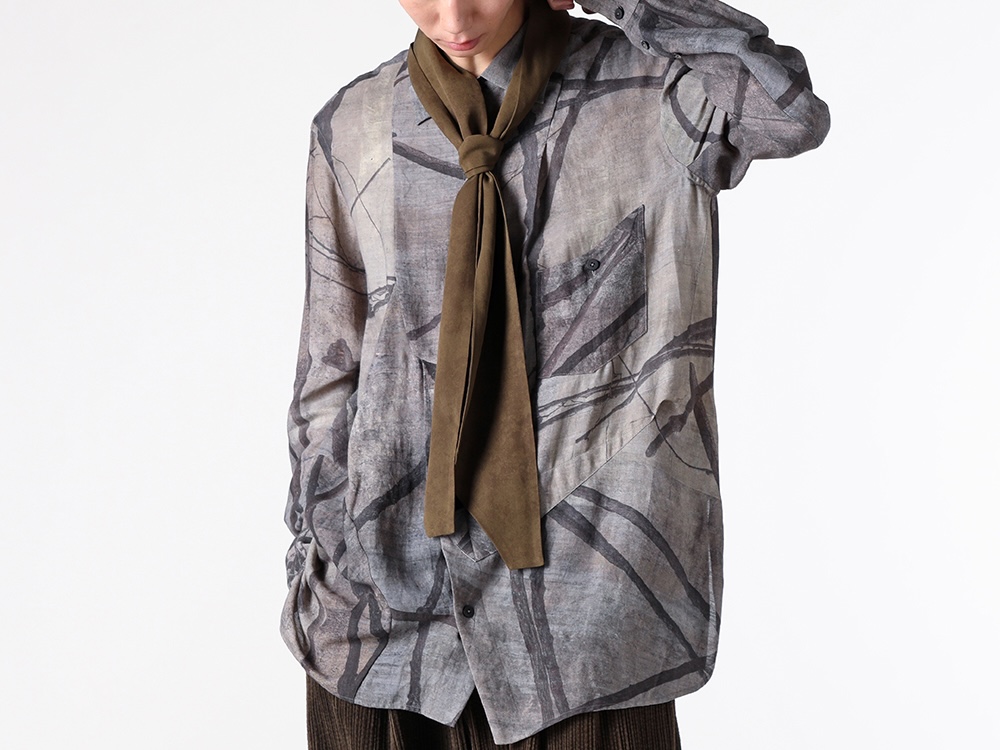 ZIGGY CHEN- 25PF - Scarf - 0M2525002 - Long Silk Scarf （54 Olive） 3-001