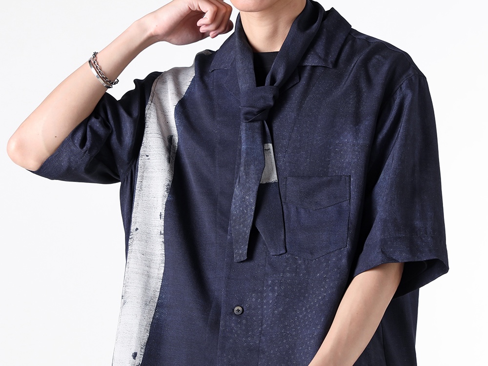 ZIGGY CHEN- 25PF - Scarf - 0M2525001 - Short Silk Scarf （24 Dark Blue） 3-003