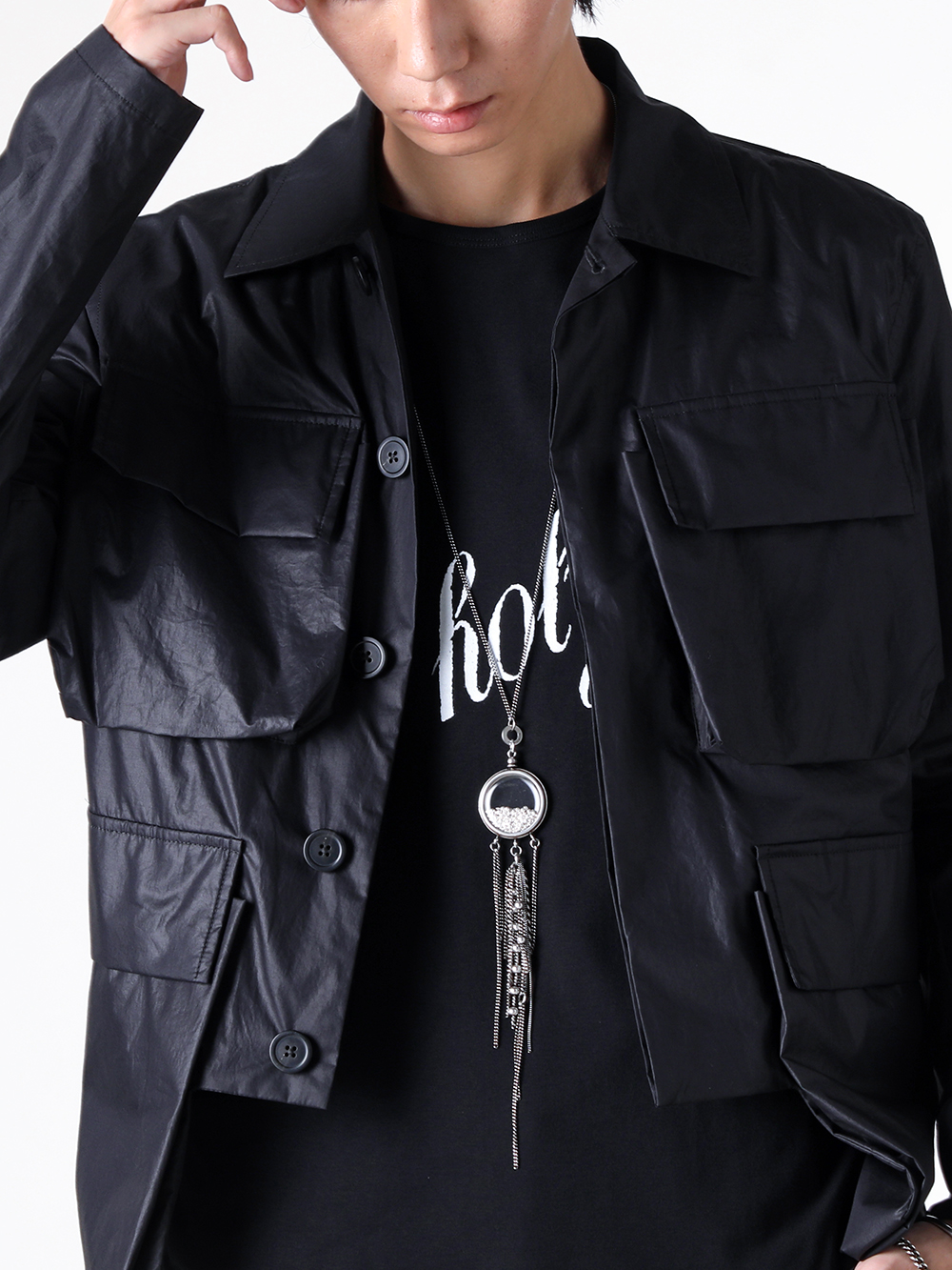 Ann Demeulemeester - 25SS - Accessory - SANNE NECKLACE WITH MEDAILLON AND CHAINS （Silver） - CO00-W-JN0045-JW020-070 4-002