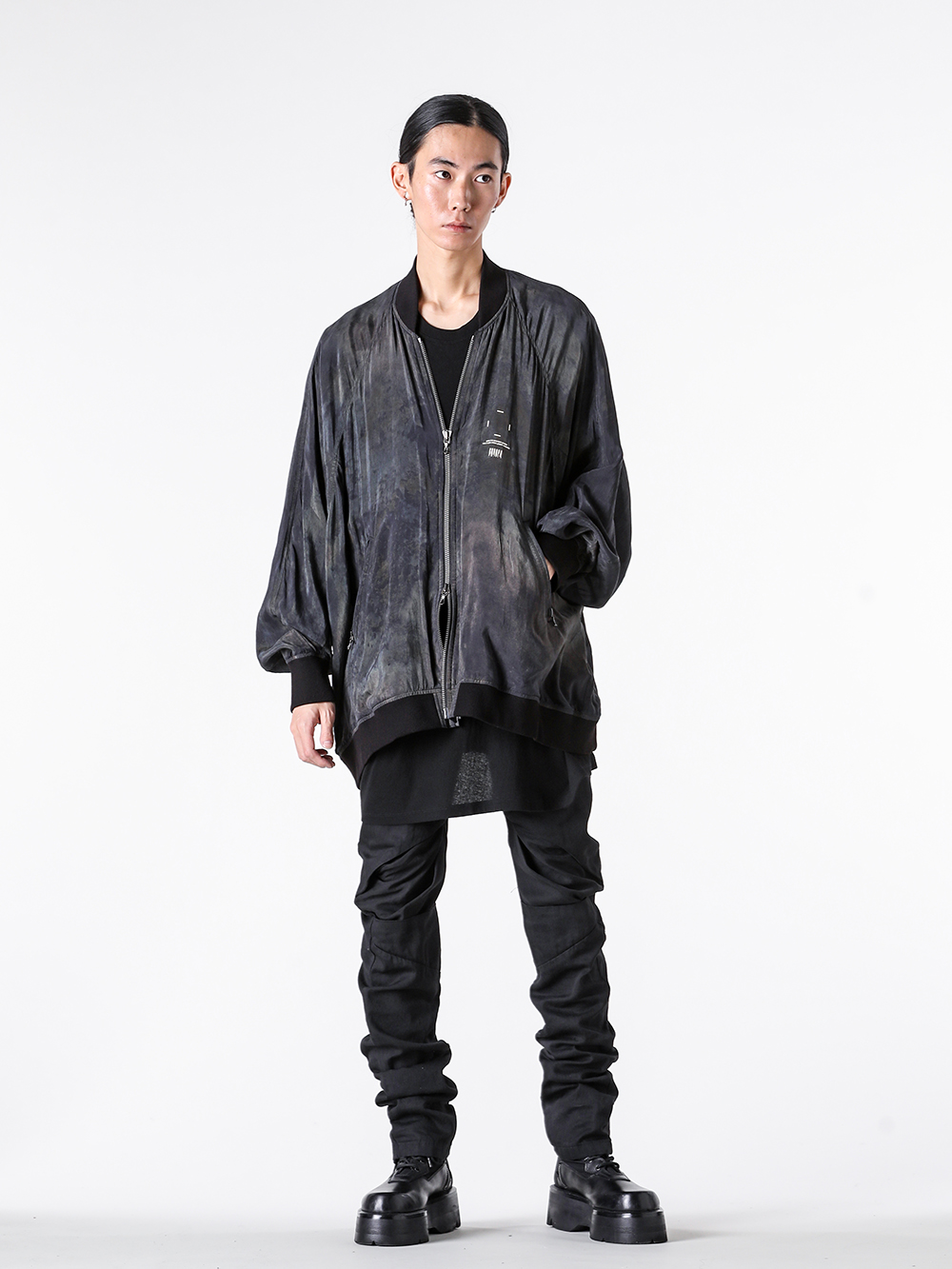 JULIUS - 25PF Styling - OUTERWEAR - 907BLM1-S CUPRO TAFFETA COPPER SPATTLING BLOUSONl 1-003