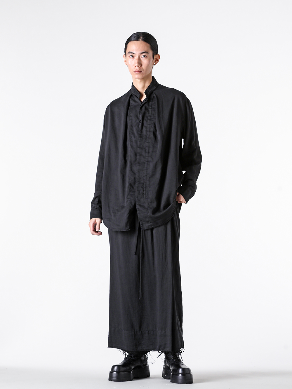 JULIUS - 25PF  - SHIRT - 907SHM4 COTTON/SILK SATIN SHIRT 2-003