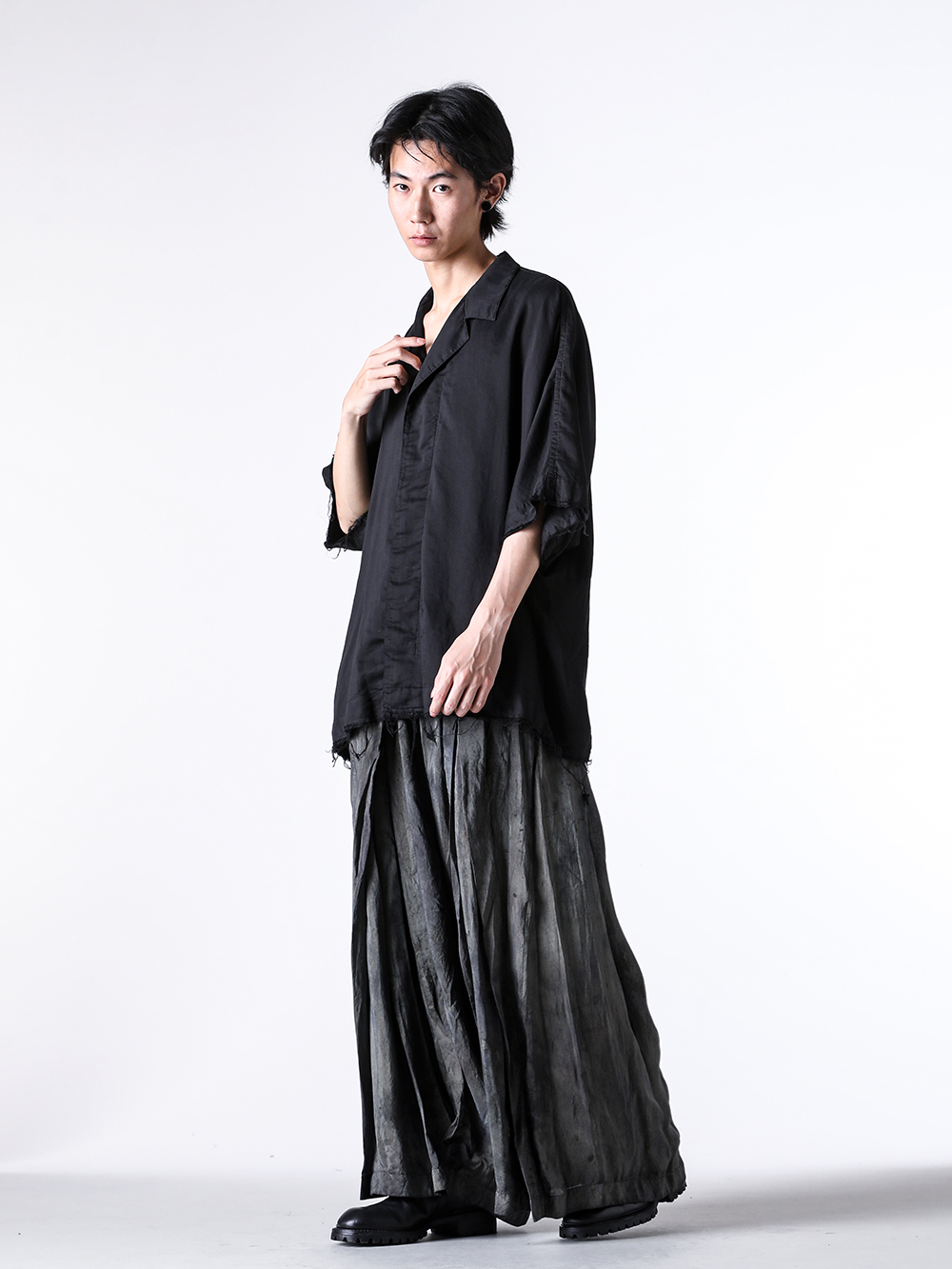 JULIUS - 25PF  - SHIRT - 907SHM3 COTTON/SILK SATIN SHIRT 2-006