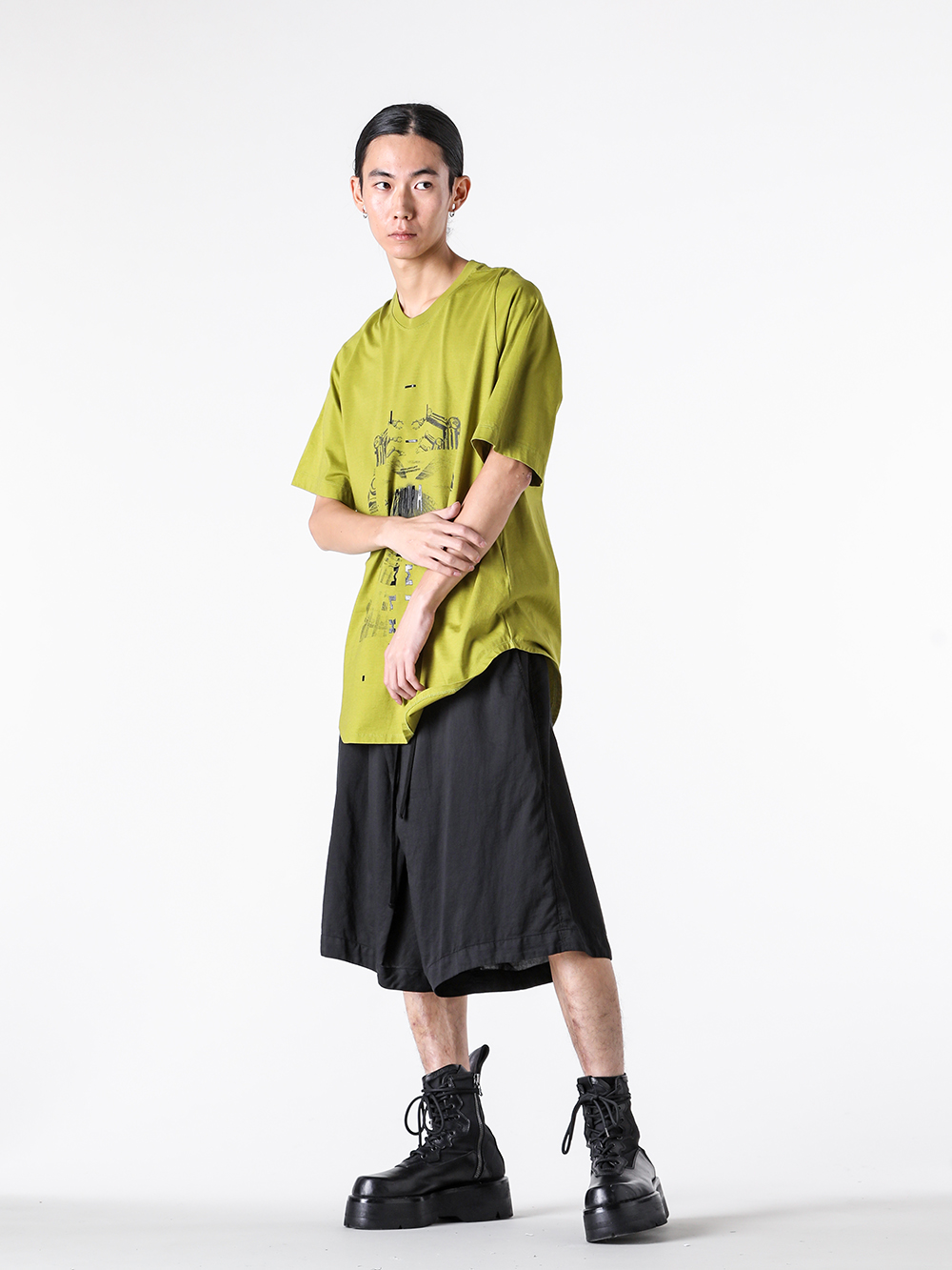JULIUS - 25PF - TROUSERS - 907PAM8 COTTON/SILK SATIN SHORT PANTS 3-0010