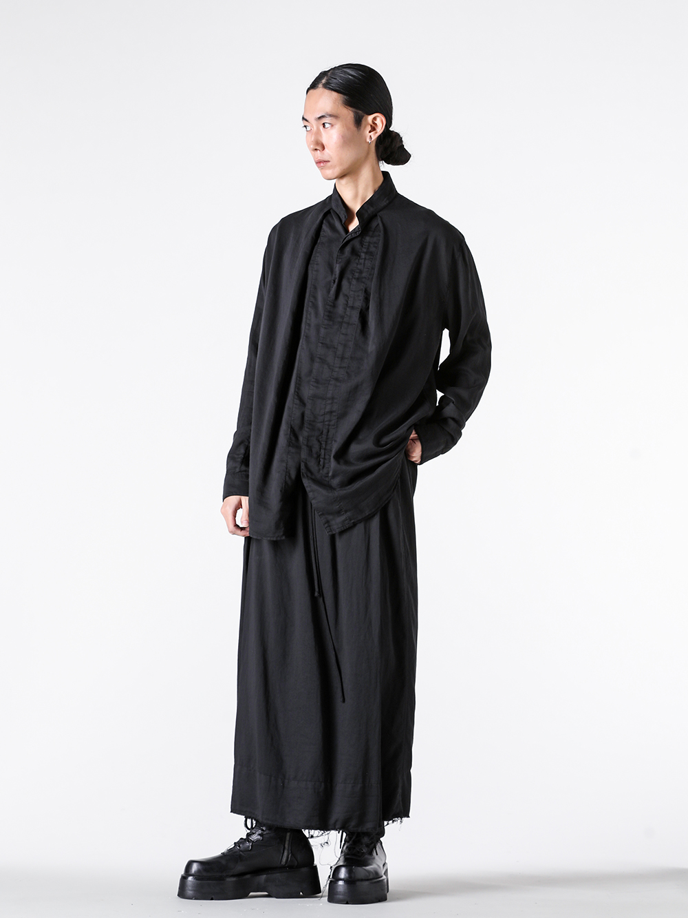 JULIUS - 25PF - TROUSERS - 907PAM9 COTTON/SILK SATIN TROUSERS 3-003