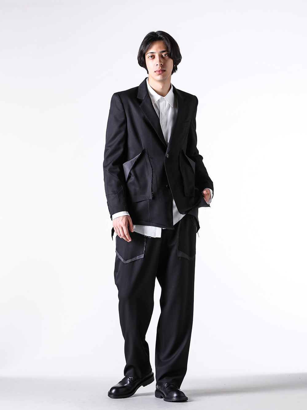 sulvam - 25AW styling - jacket - MW-J01-100 Slit 2 Button Jacket （Black） 1-003