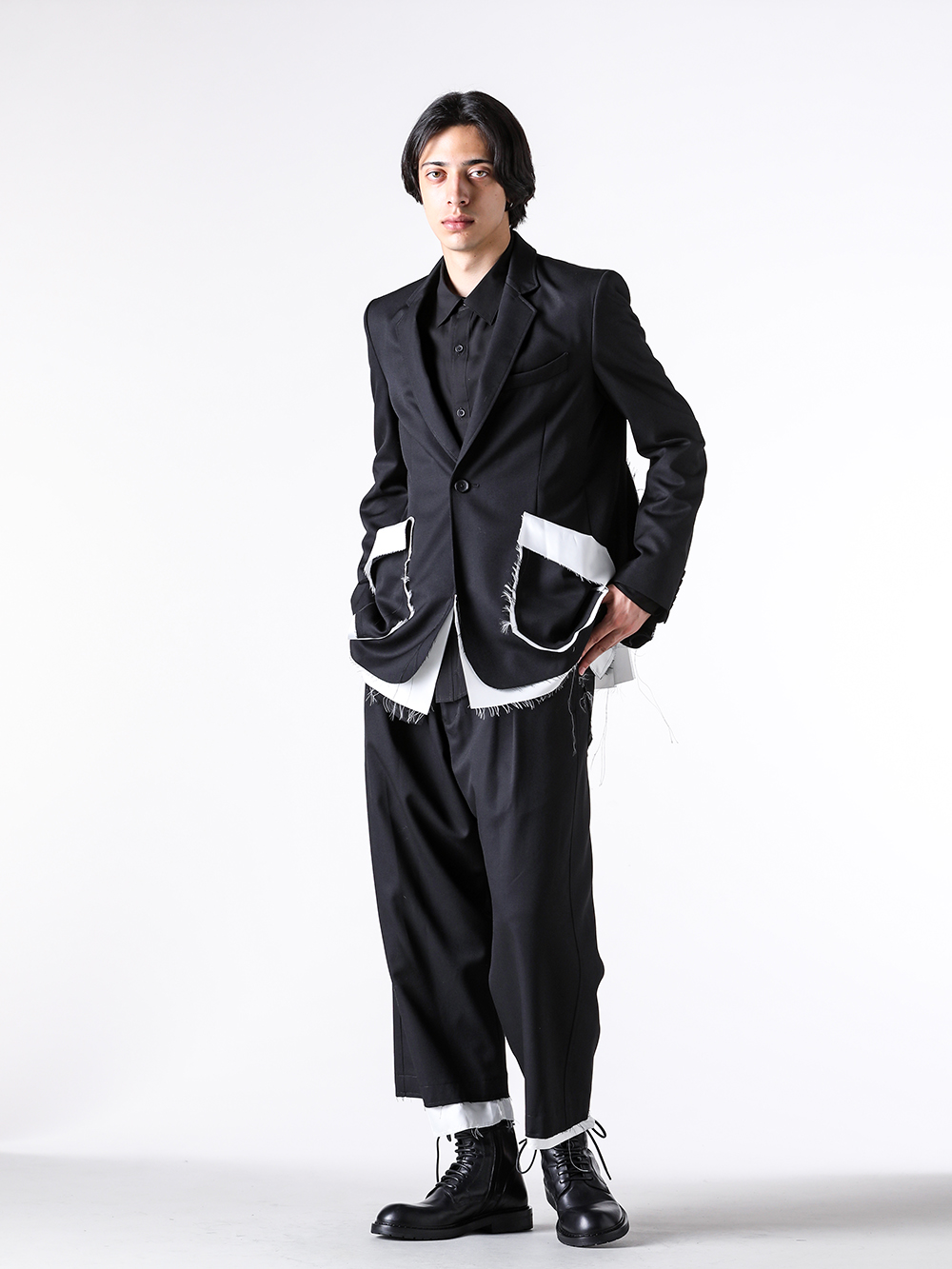 sulvam - 25AW styling - jacket - M-J01-100 Classic Short Jacket （Black） 1-009