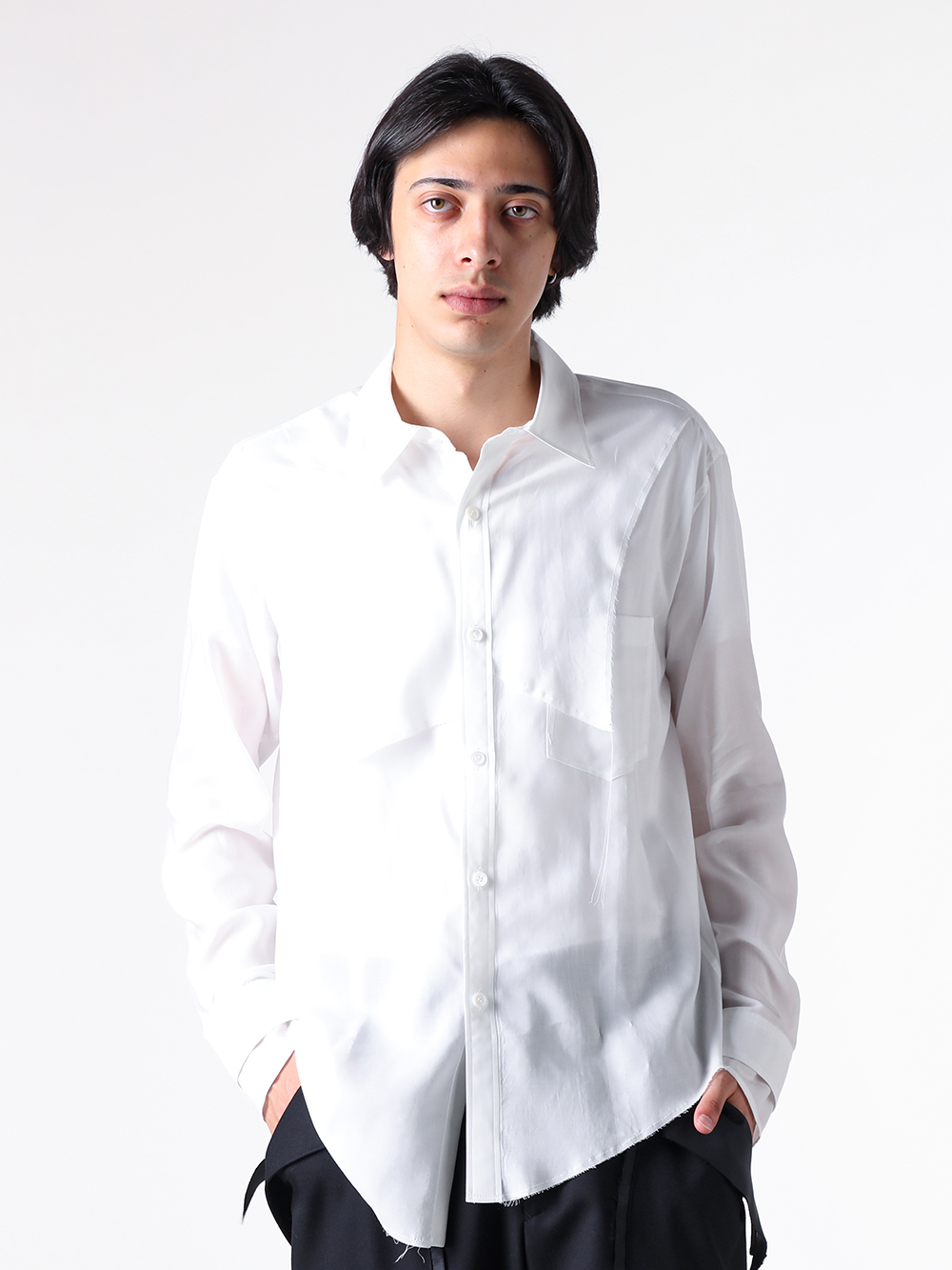 sulvam - 25AW  - Shirt - MW-B04-010 Tencel Besam Shirt （White） 2-001