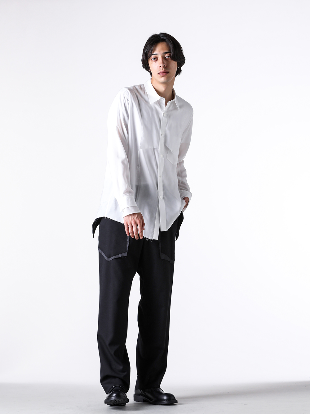 sulvam - 25AW  - Shirt - MW-B04-010 Tencel Besam Shirt （White） 2-003
