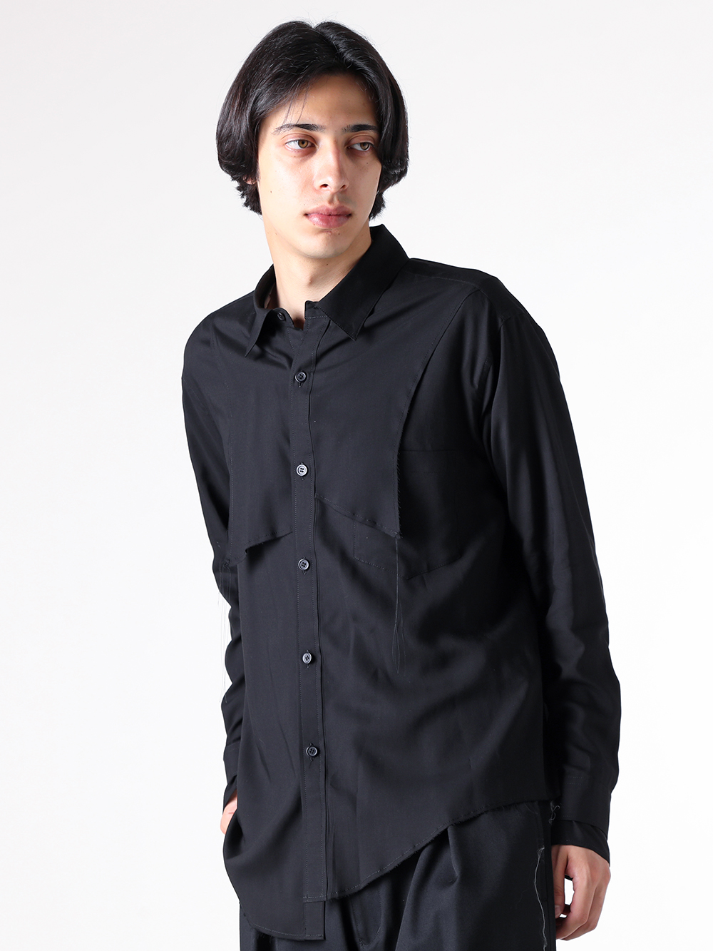 sulvam - 25AW  - Shirt - MW-B04-010 Tencel Besam Shirt （Black） 2-004