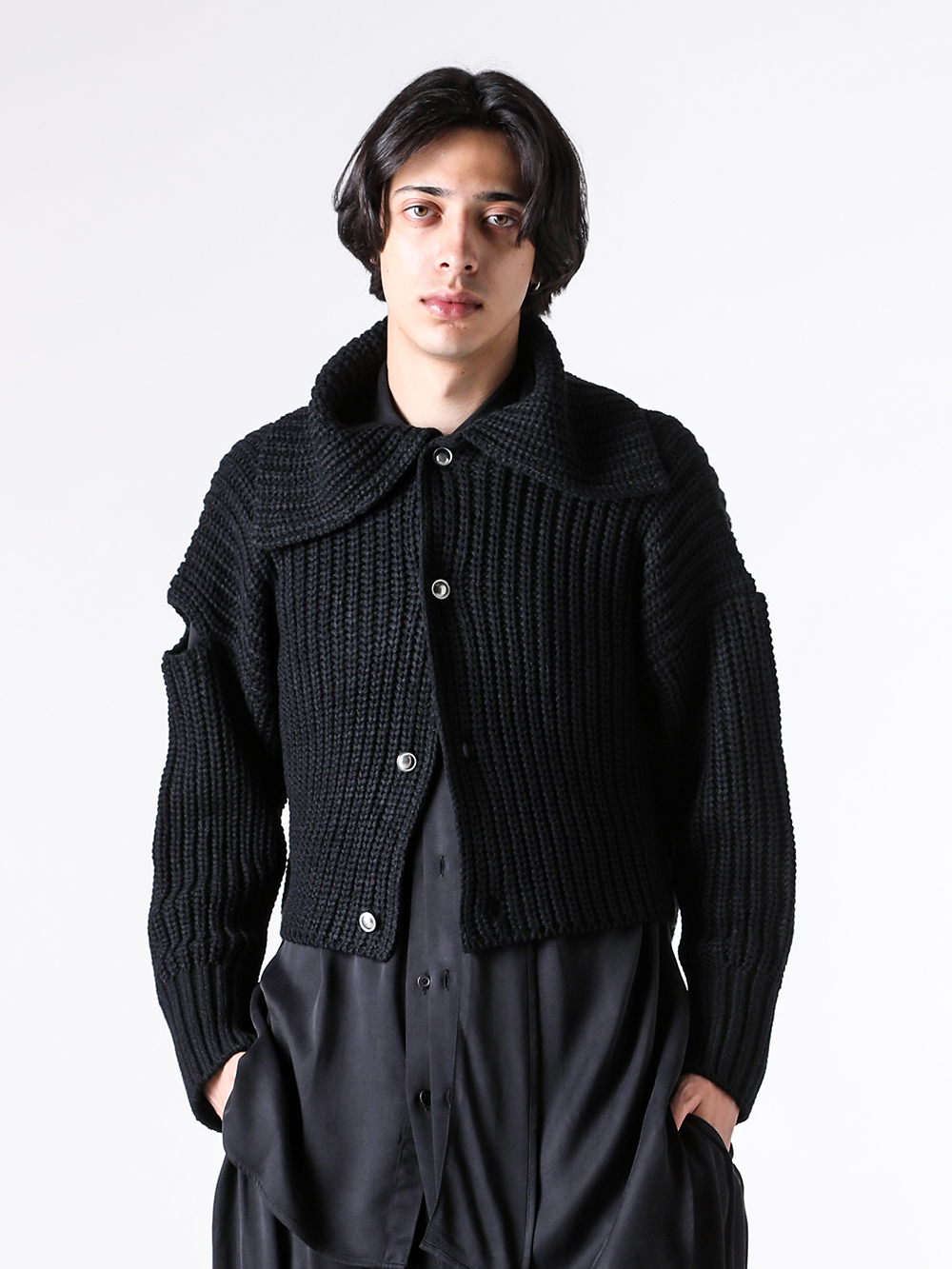 sulvam - 25AW - Knit - MW-K06-850 Sailor Collar Knit （Black） 3-004