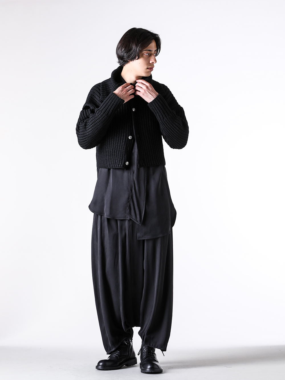 sulvam - 25AW - Knit - MW-K06-850 Sailor Collar Knit （Black） 3-006