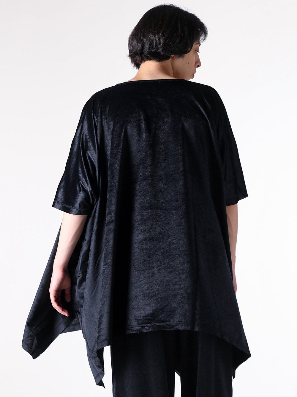 sulvam - 25AW - Short Sleeve T Shirt - MW-T01-700 Over Half Velour T （Black） 4-002