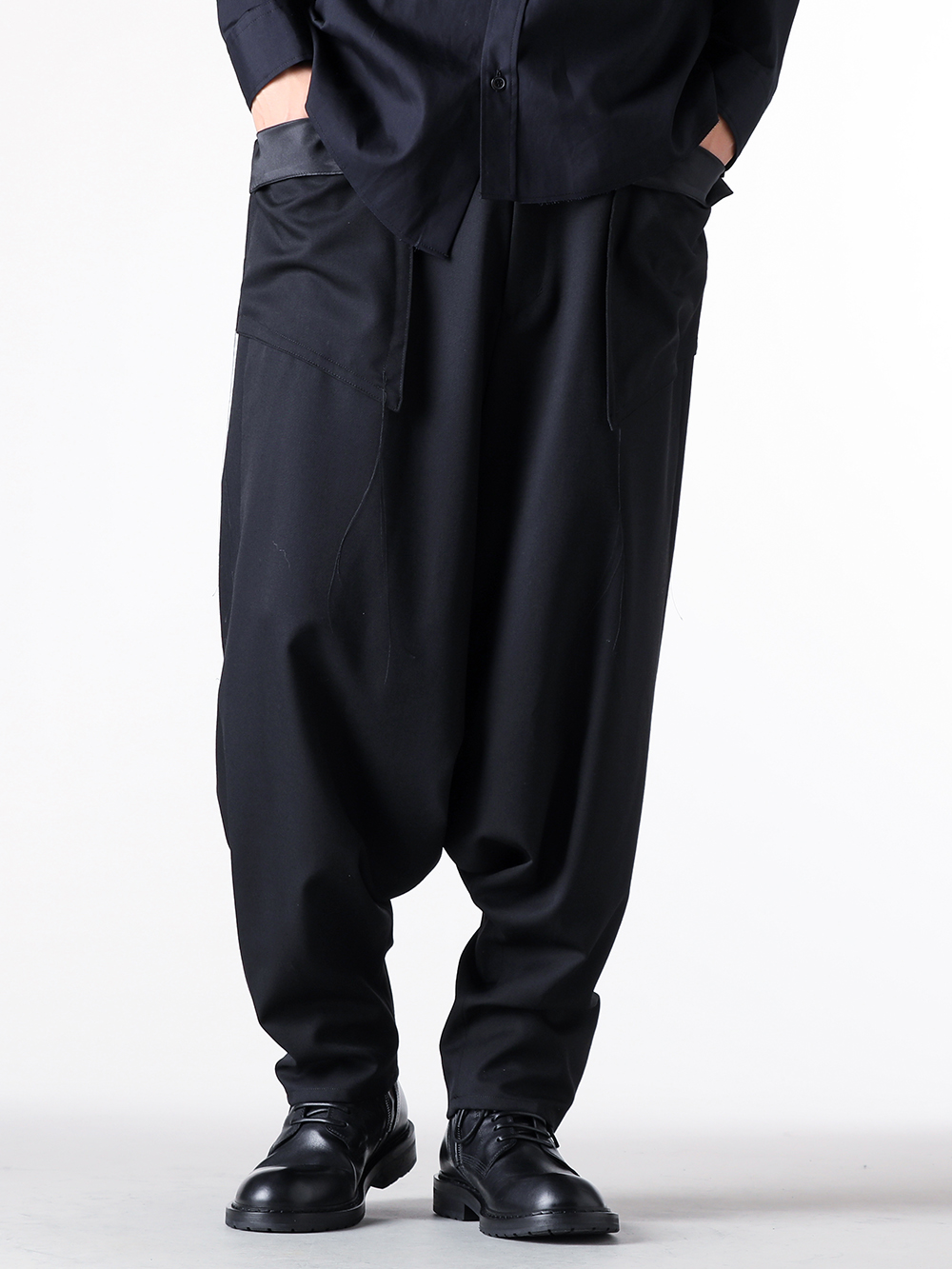 sulvam - 25AW - Pants - MW-P04-100 Out Pocket Saree Pants （Black） 5-007