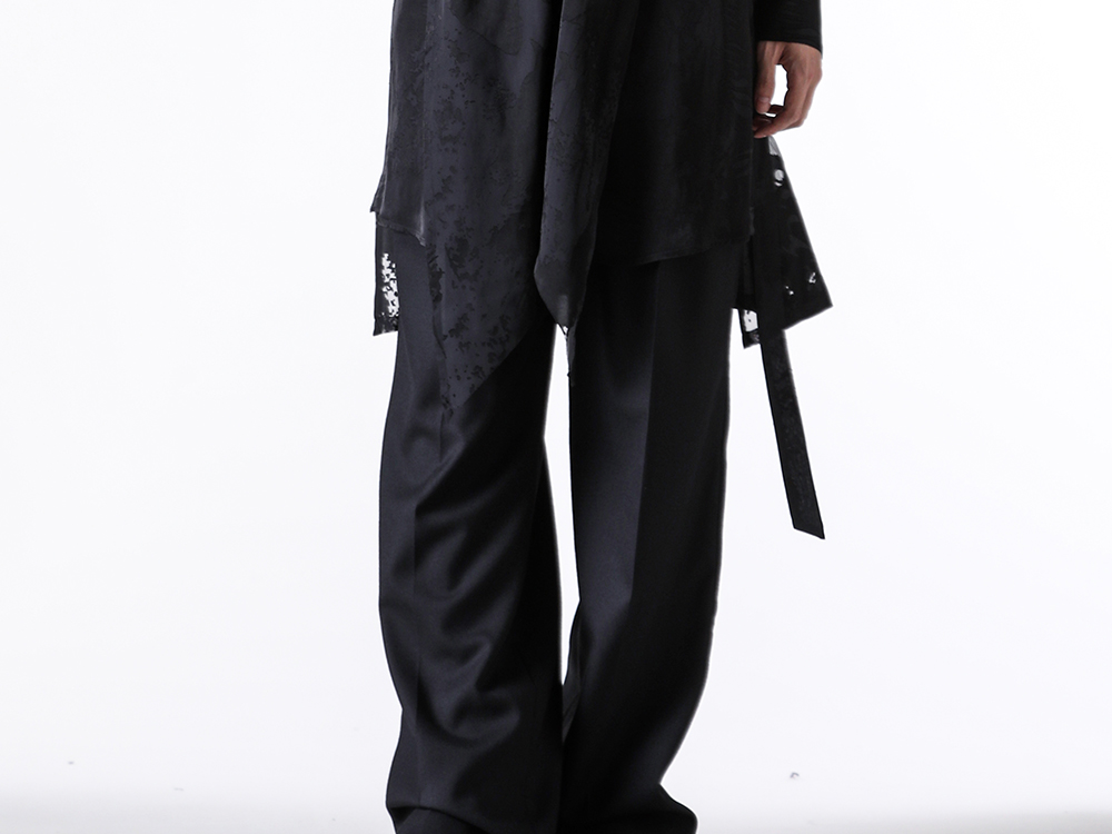 kiryuyrik - 25SS  - Wide Slacks Creating Elegant Shadows and Back Zip Boots with Eye-Catching Square Toe Design - 2 Tuck Wide Slacks (KT-HP42-101) - 9086 Square Toe Back Zip Boots Double Sole (9086) 2-002