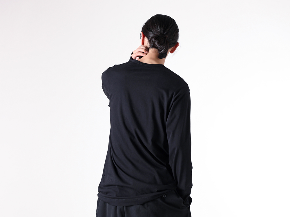 Yohji Yamamoto POUR HOMME - 25-26AW - tops - Standard long-sleeved printed T-shirt （Black） - HL-T99-992 1-006