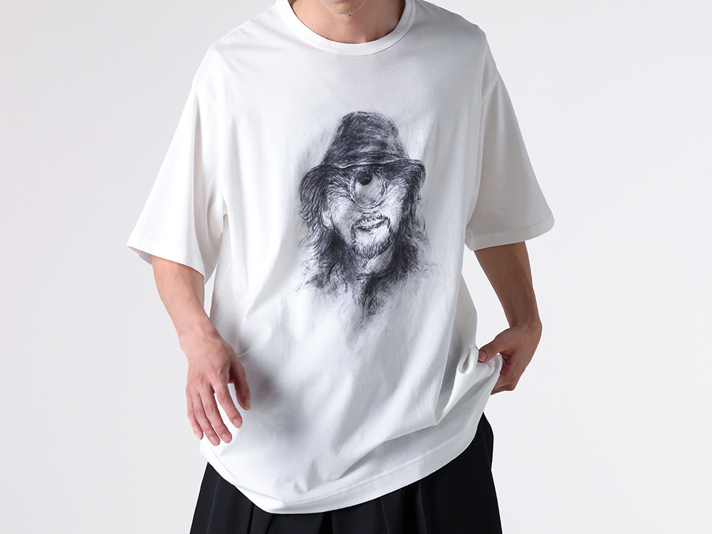 Yohji Yamamoto POUR HOMME - 25-26AW - tops - Short-sleeved printed T-shirt C （Black） - HL-T95-992 1-007