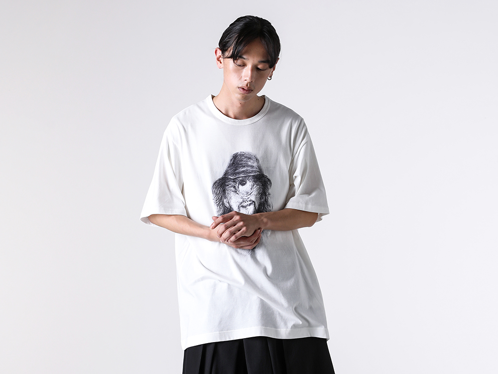 Yohji Yamamoto POUR HOMME - 25-26AW - tops - Short-sleeved printed T-shirt C （Black） - HL-T95-992 1-008