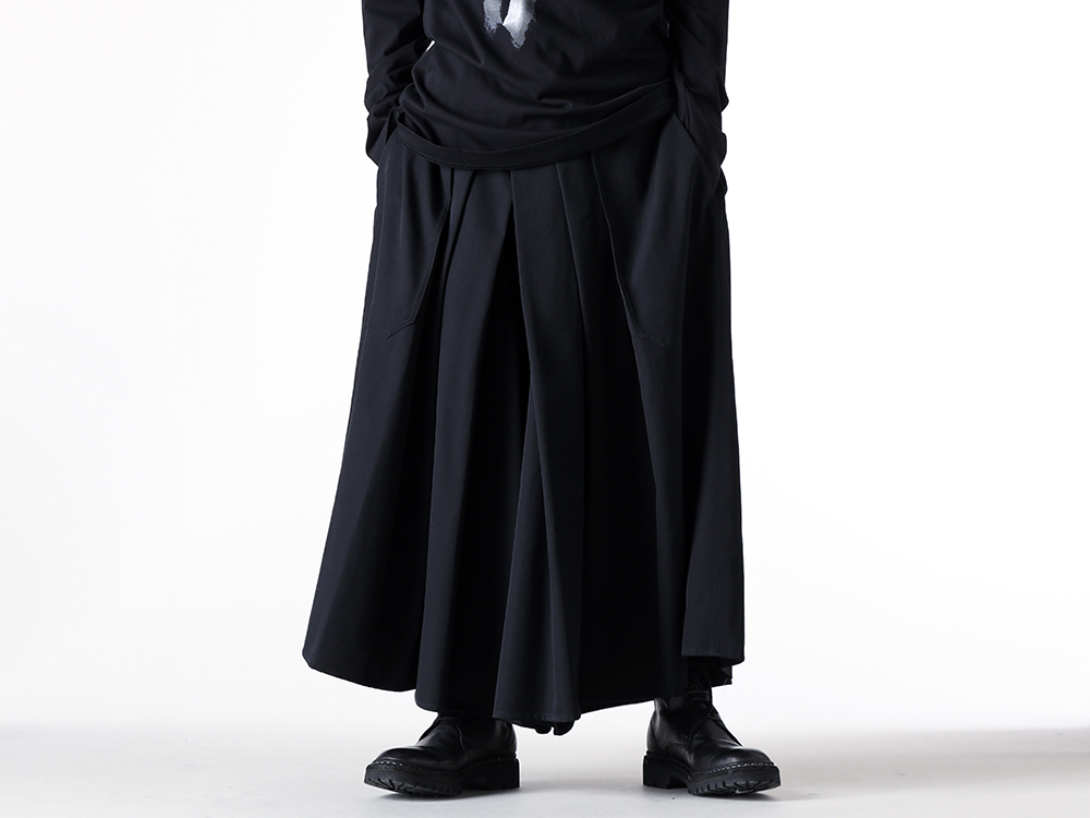 Yohji Yamamoto POUR HOMME - 25-26AW  - Pants - Hakama Pants （Black） - HL-P08-100 2-001