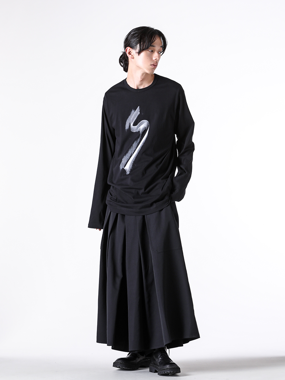 Yohji Yamamoto POUR HOMME - 25-26AW  - Pants - Hakama Pants （Black） - HL-P08-100 2-003