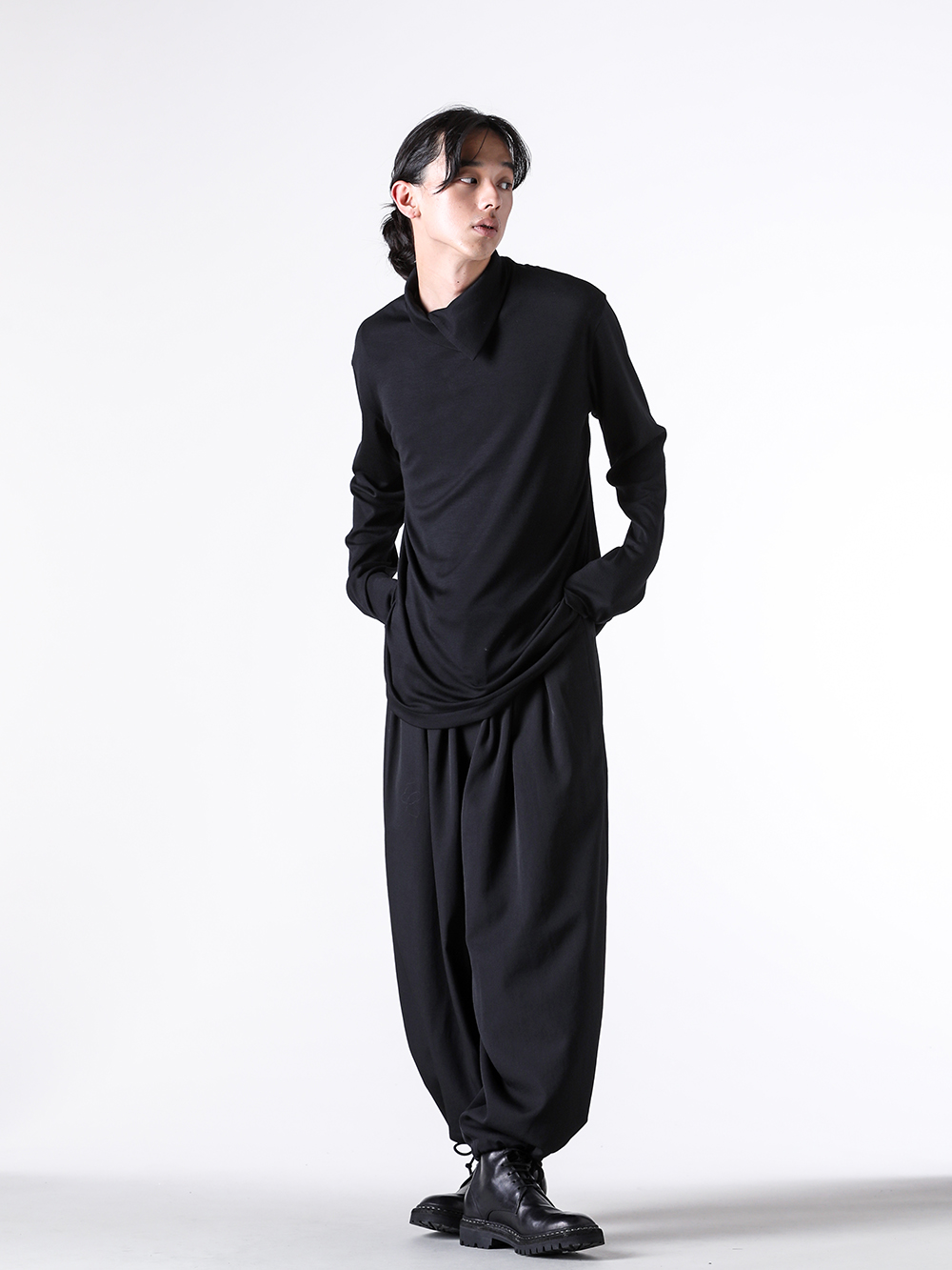Yohji Yamamoto POUR HOMME - 25-26AW  - Pants - Fine Balloon Pants （Black） - HL-P06-100 2-006