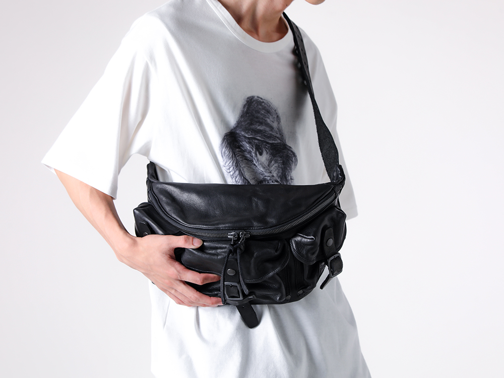 Yohji Yamamoto POUR HOMME - 25-26AW - Bags - 3 Pin Belt Body Bag （Black） - HL-I06-777 3-001