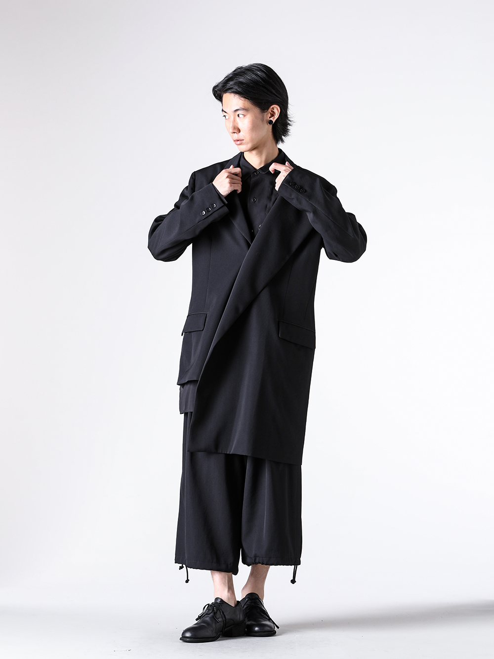 ジャケット・アウター GroundY 21AW Raglan Big Coat Ground Y 25-26AW アシンメトリージャケット バルーンパンツ