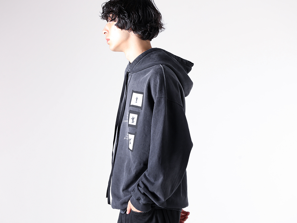 Ann Demeulemeester - 25-26AW - Top - OLLIE HIGH COMFORT HOODY WITH DOVES PRINT （Black） - 2520-M-JSW01 1-002