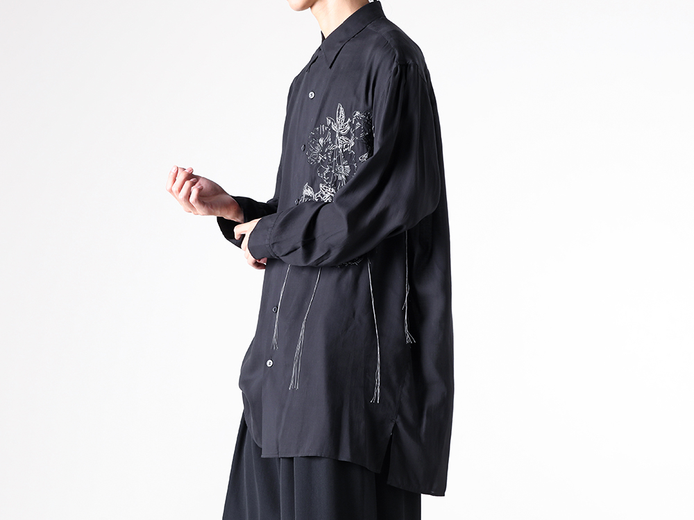 GroundY - 25-26AW  - Shirt - Side Gathered Shirt （BLACK） - GL-B22-205 2-006