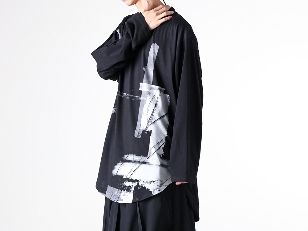 GroundY - 25-26AW - Long Sleeve T-Shirt - Long Sleeve Jumbo Round T-Shirt （BLACK） - GL-T06-012 3-002